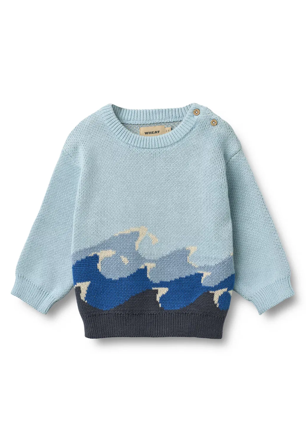 Свитер 'Knud' Wheat, Blue/Marine Blue/Azure/Opal