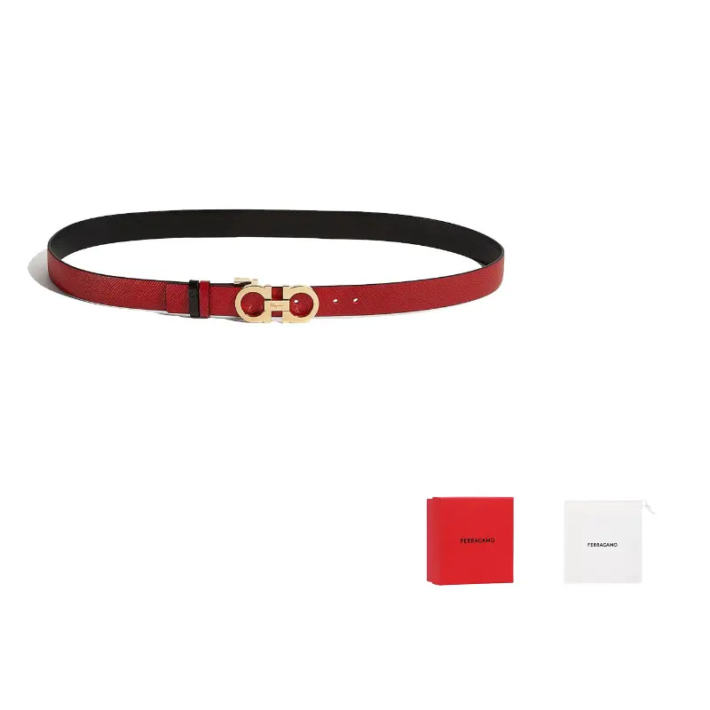 

Ремень из коровьей кожи, женский, ширина 2,5 см Ferragamo, красный