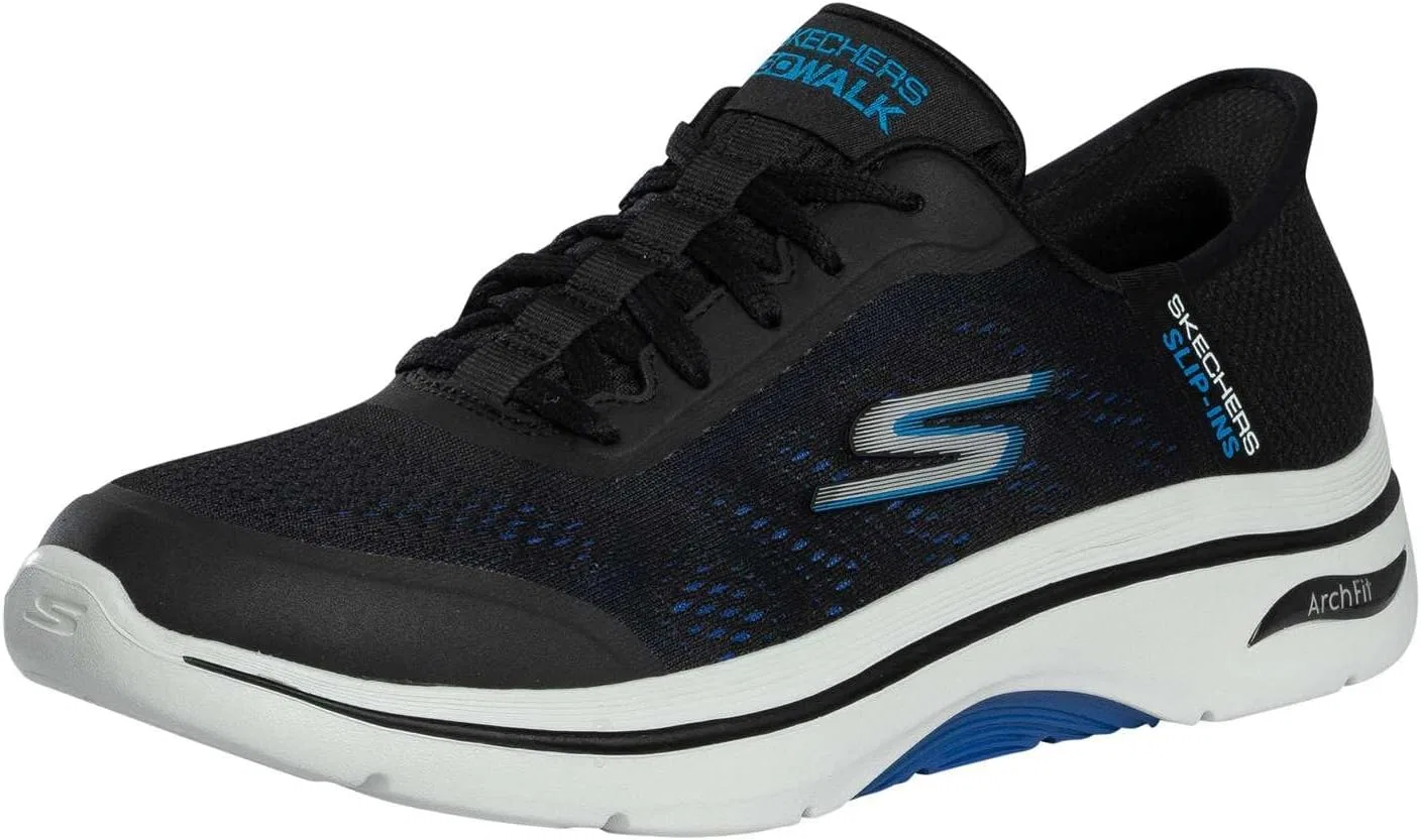 Мужские кроссовки Skechers Go Walk Arch Fit 2.0 Simplicity 2.5, Black And Blue Textile Synthetic