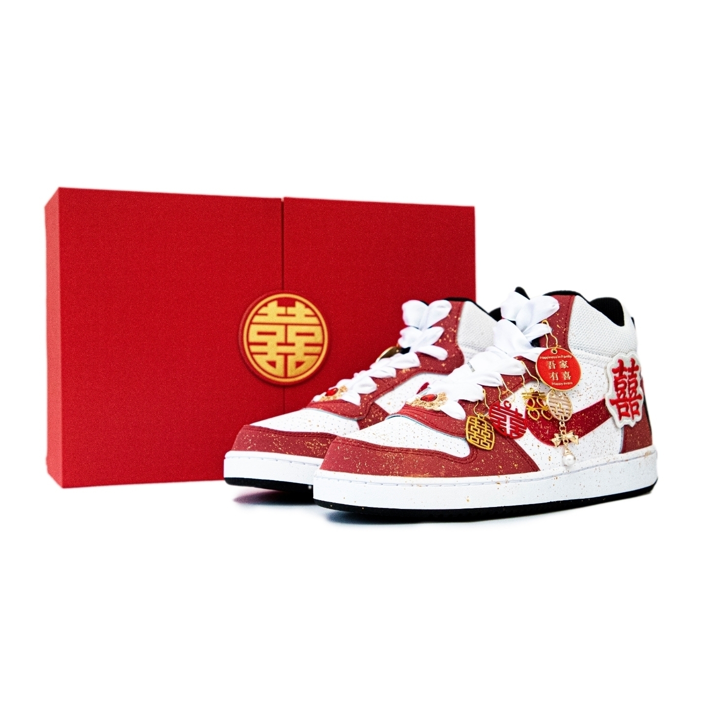 

Nike Court Borough Match Made In Heaven Абразивоустойчивые противоскользящие высокие скейтборд кроссовки White Red для подростков