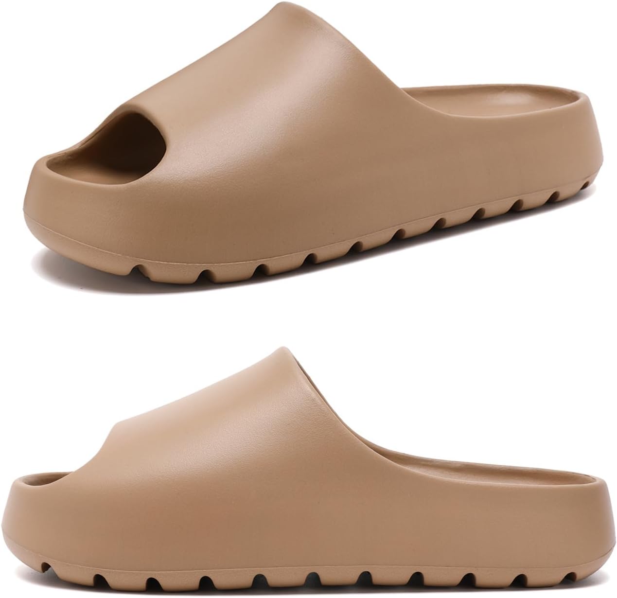 

Женские шлепанцы Cloud Slides, домашние тапочки из мягкого ЭВА унисекс, тапочки для душа с открытым носком и толстой подошвой, мужские шлепанцы для дома и улицы Wakbiolo, коричневый