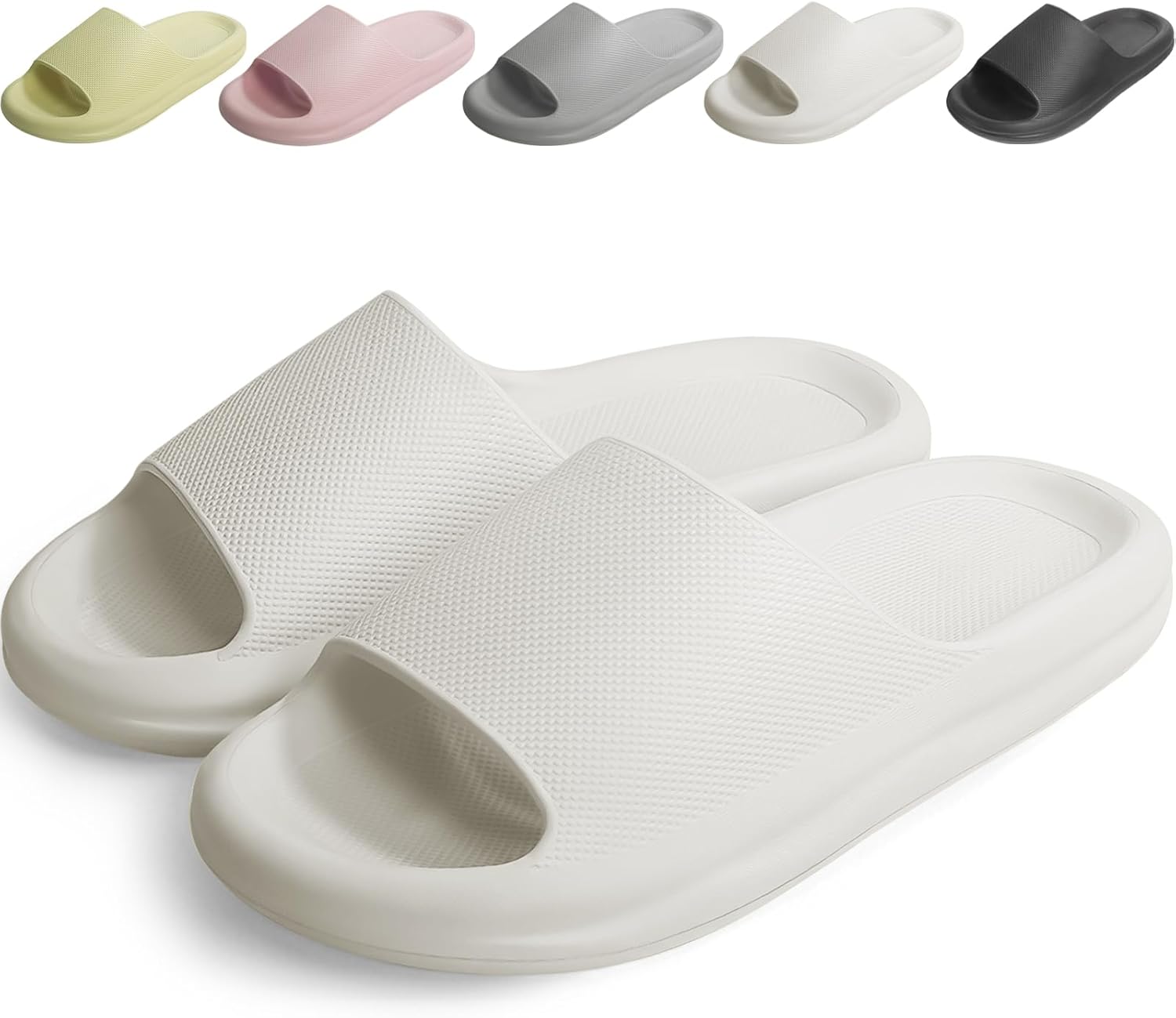 

Шлепанцы для женщин и мужчин - Тапочки для душа - Нескользящие домашние тапочки - Легкие пляжные сандалии - С поддержкой свода стопы - Сверхлегкие, быстросохнущие Kattmas, белый