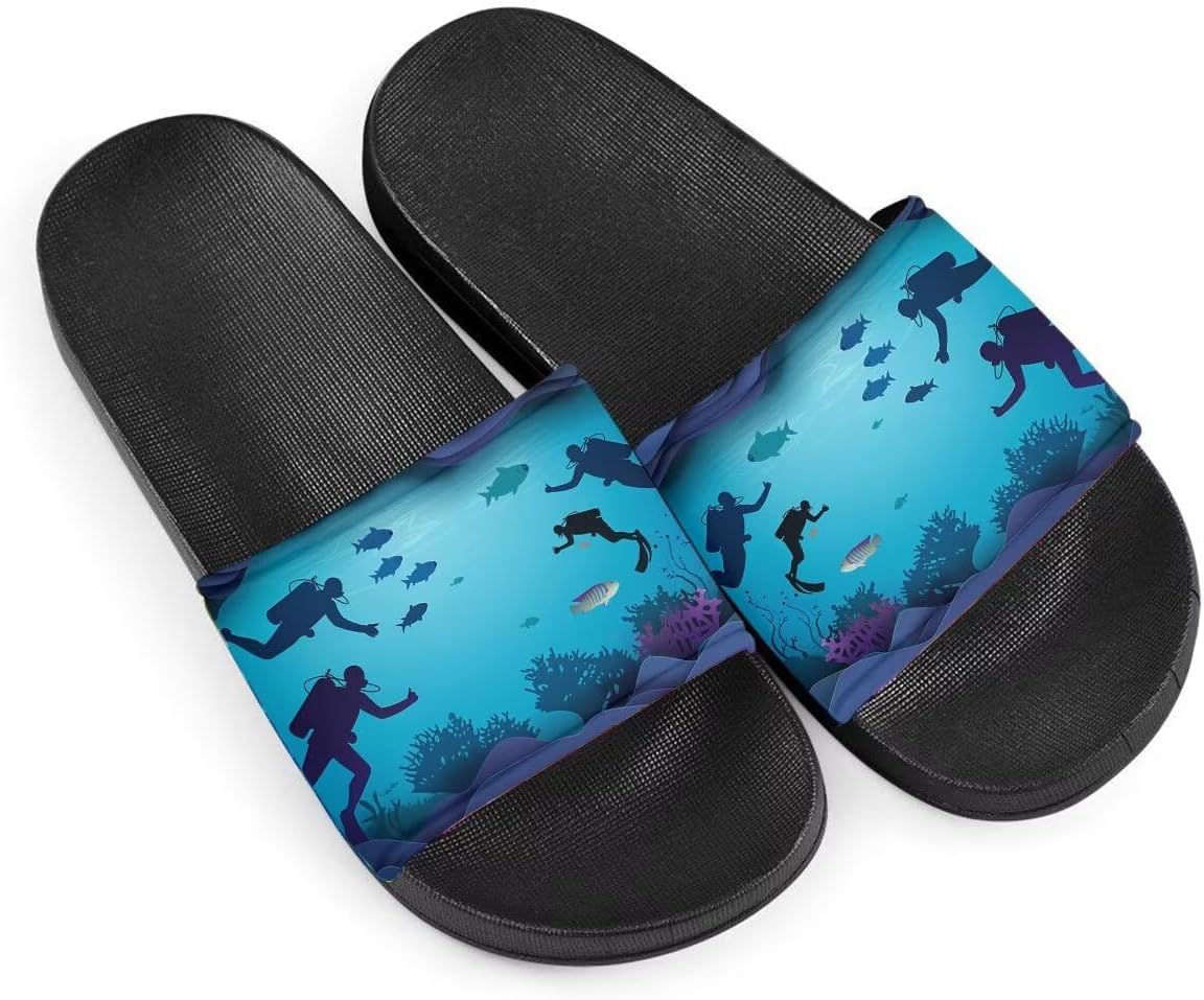 

Женские сандалии Dive Lover, удобные легкие летние тапочки, нескользящие шлепанцы для пляжа, отеля, дома и улицы Getelinseng, Seafloor Fish Diver