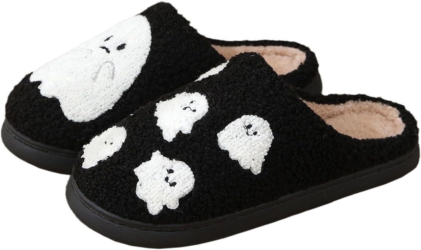 

Рождественские тапочки Titype, милые праздничные тапочки, теплые домашние тапочки для женщин и мужчин, пушистые тапочки для улицы и дома, тапочки для спальни, домашняя обувь для дам, Big and Small Ghosts