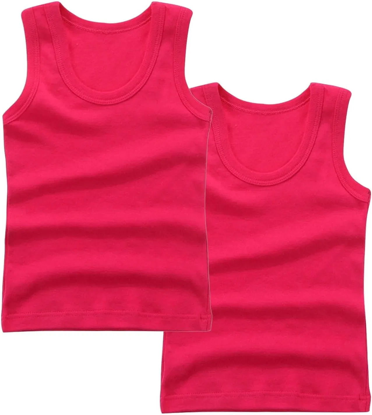 Детский топ без рукавов, 2 шт., хлопок, Hot Pink, размеры 2-14