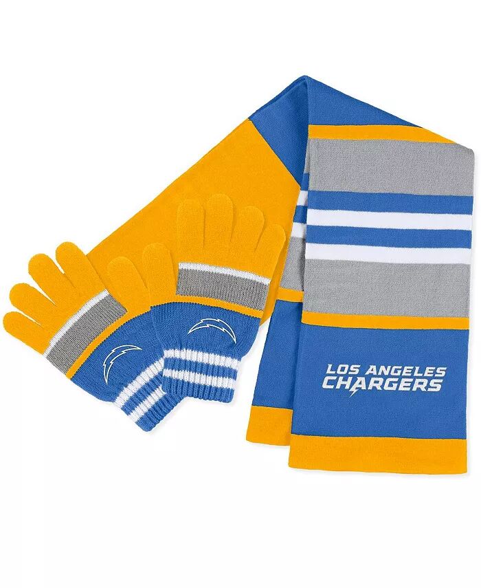 

Женский комплект из перчаток и шарфа в полоску Los Angeles Chargers Wear By Erin Andrews, желтый