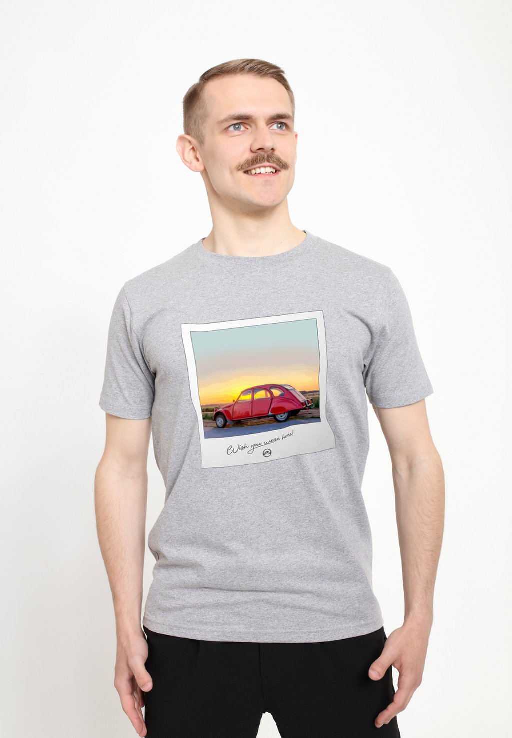 

Футболка с принтом CITROEN WISH YOU WERE HERE PHOTO FOR Henry Tiger, цвет Heather Grey