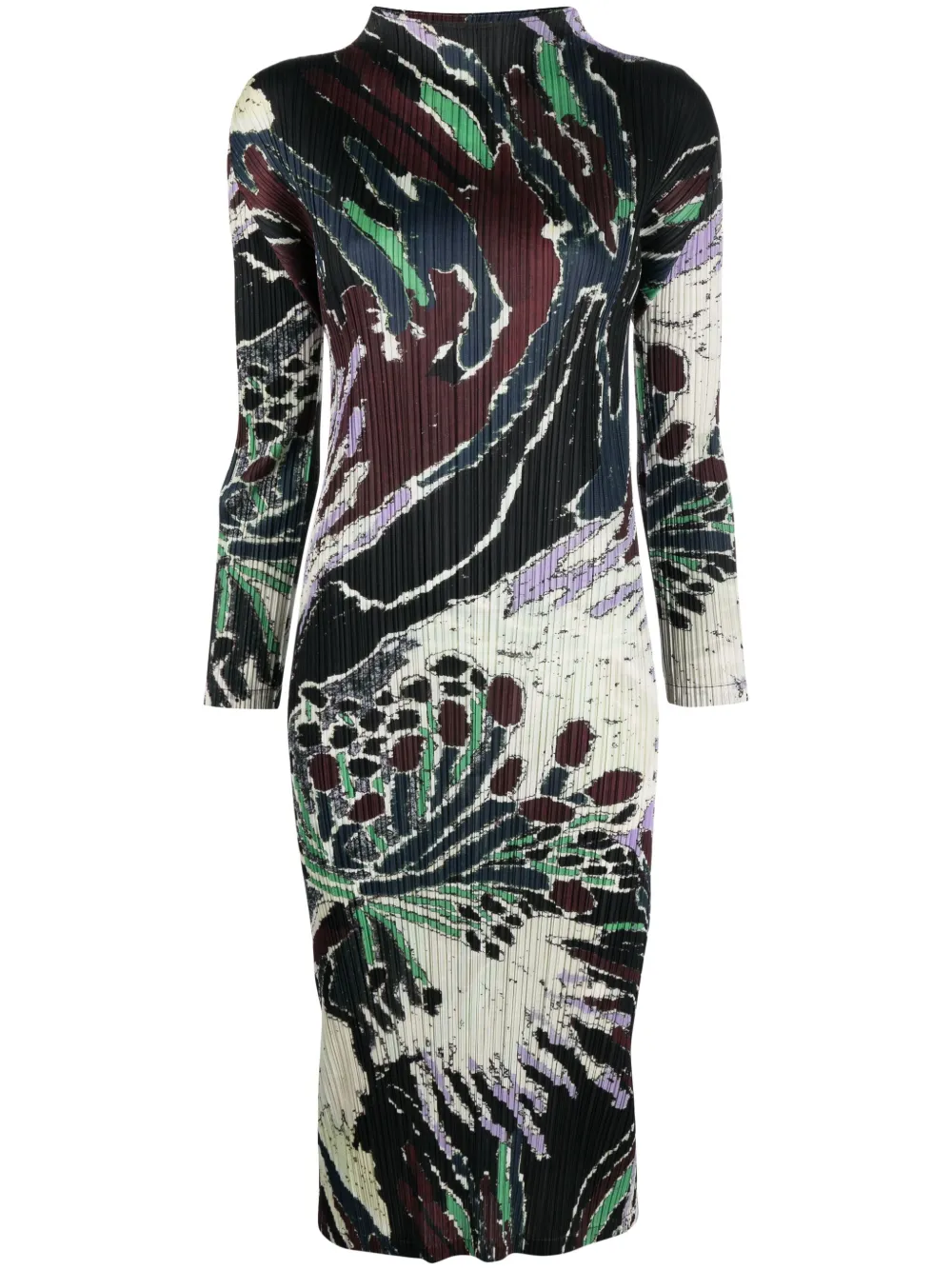 

Плиссированное платье миди Frosty Forest Pleats Please Issey Miyake, коричневый