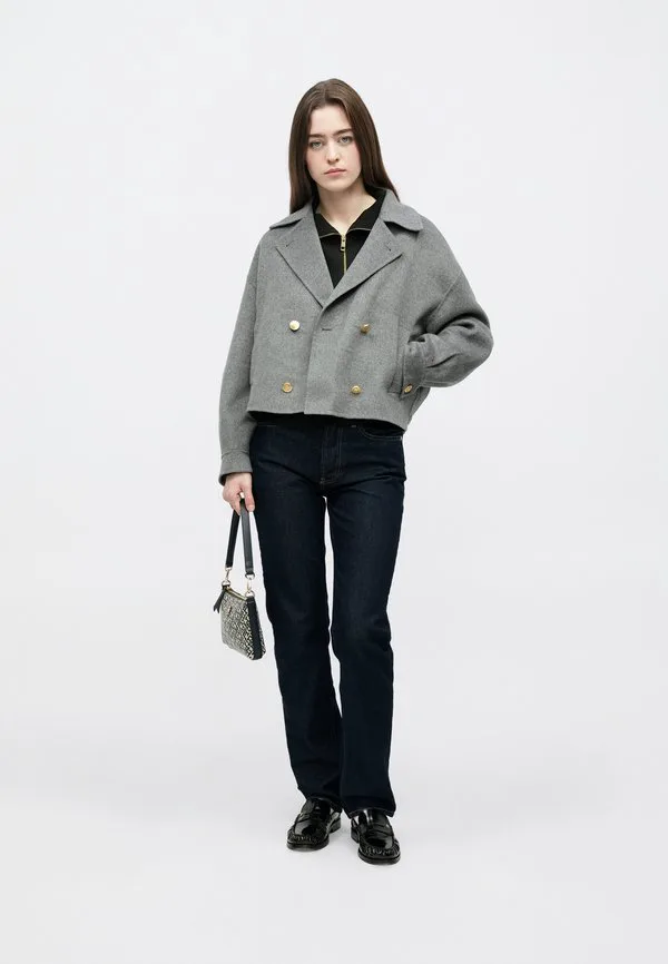 Двубортное летнее пальто-бушлат из шерстяной смеси Tommy Hilfiger, Med Heather Grey — фото 2