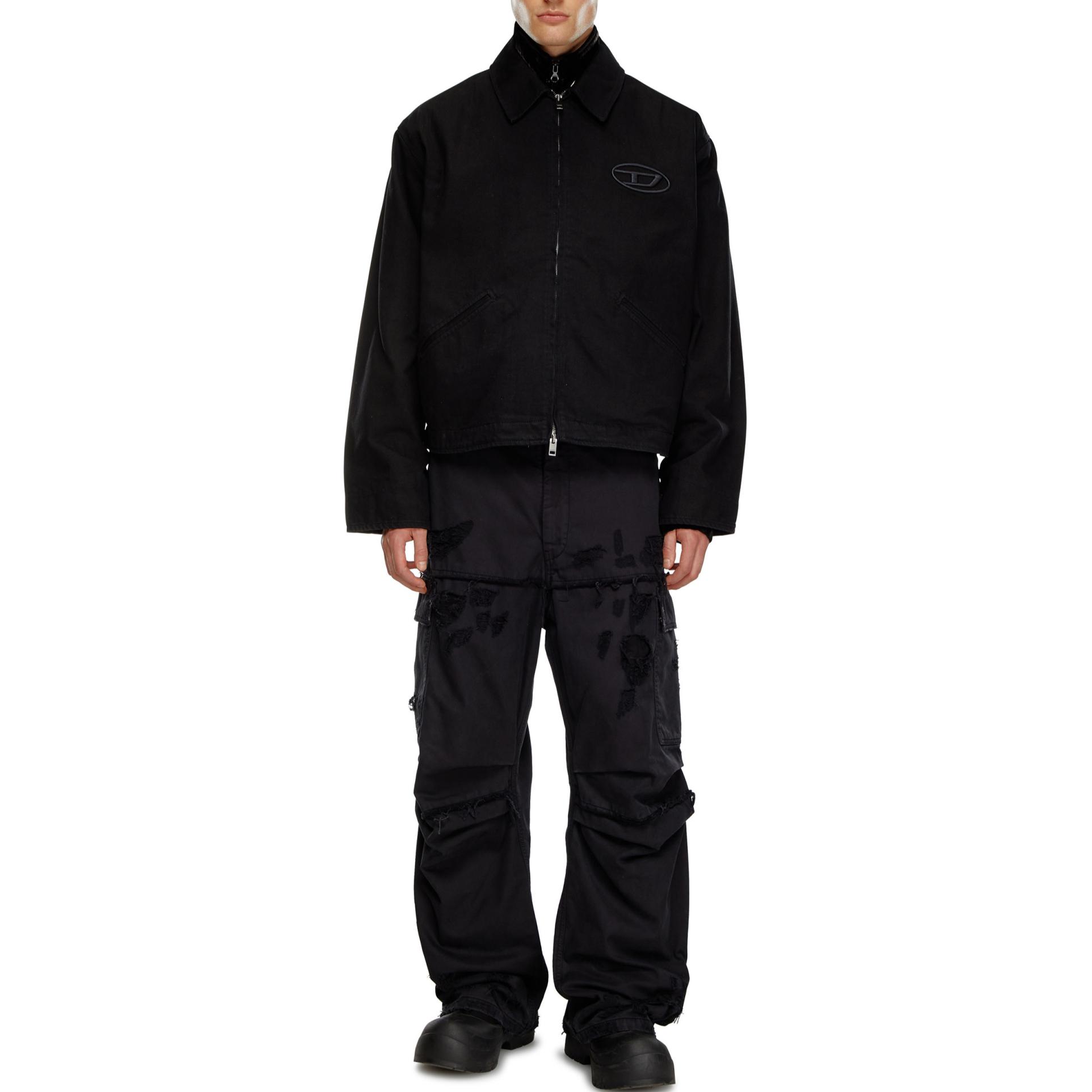 Куртка J Taylor Bleach Logo с вышивкой DIESEL, черная — фото 4