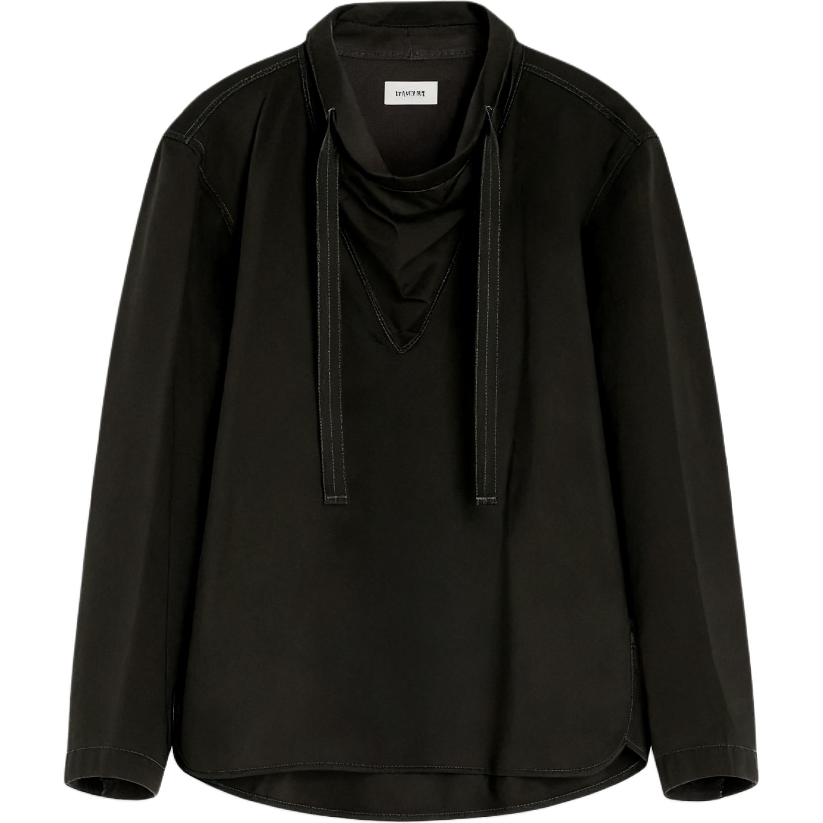 

Блуза с высоким воротником и кулиской Lemaire, коричневый