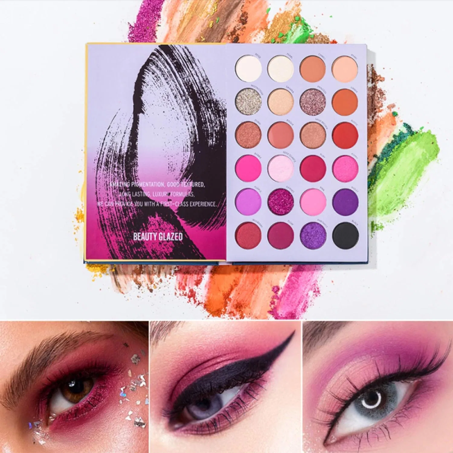 Набор для макияжа: палетка теней для век на 72 цвета с 5 кистями Beauty Searcher, 72 Colours — фото 2