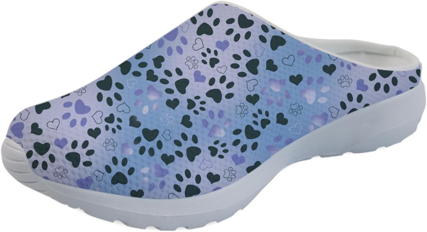 

GLENLCWE Милые мужские сабо с коровьим принтом, женские прогулочные мюли, кроссовки, сетчатые мягкие садовые сабо, легкая водная обувь, фиолетовый