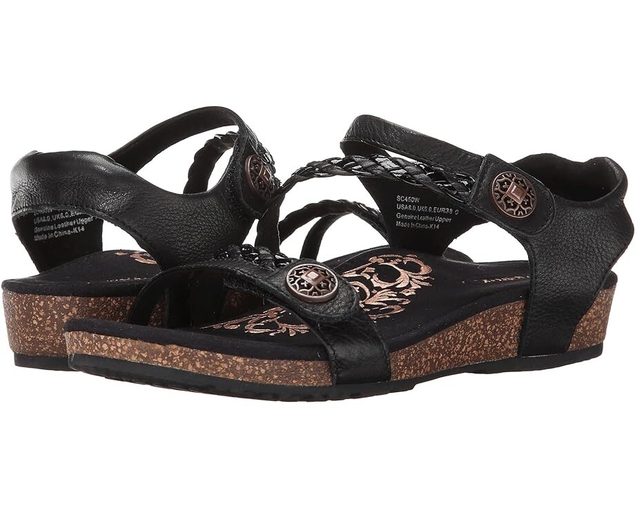 Сандалии Aetrex Jillian Quarter Strap, черный