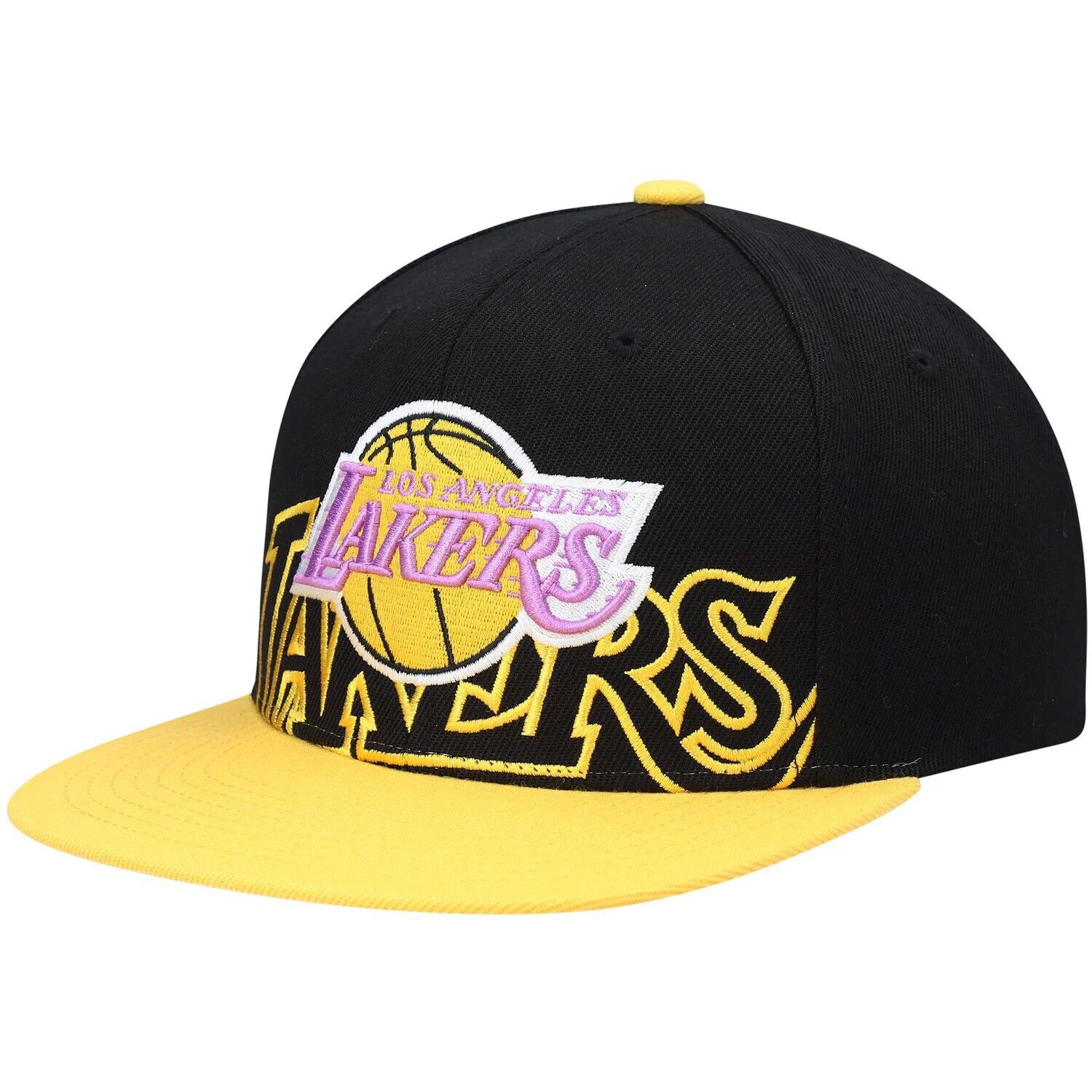 

Мужская кепка Mitchell & Ness черного/золотого цвета Los Angeles Lakers из твердой древесины, классическая бейсболка Snapback с большим лицом и низким вырезом