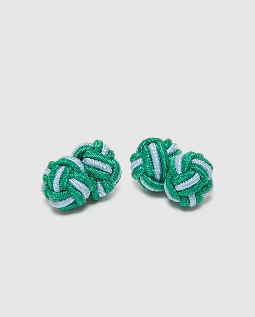 

Мужские запонки с пасамантерией, шарики голубого и зеленого цвета Emidio Tucci, мультиколор