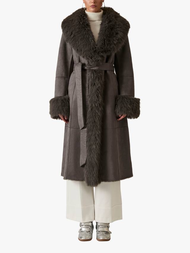 

Пальто с отделкой из искусственного меха James Lakeland, Grey