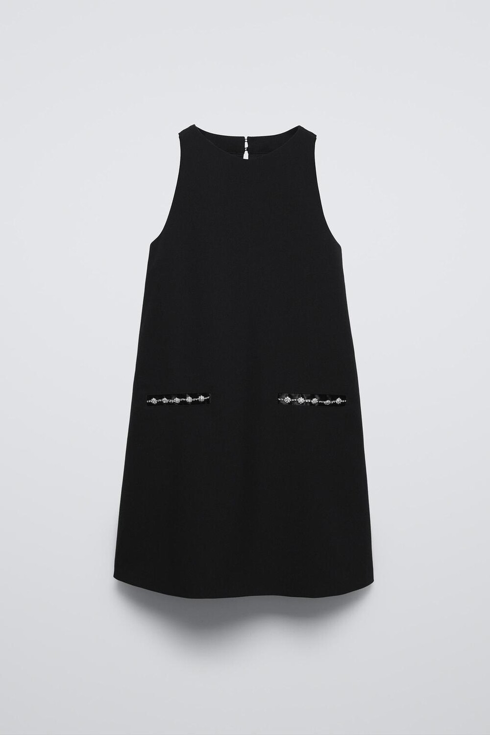 

Платье с драгоценными камнями ZARA, черный