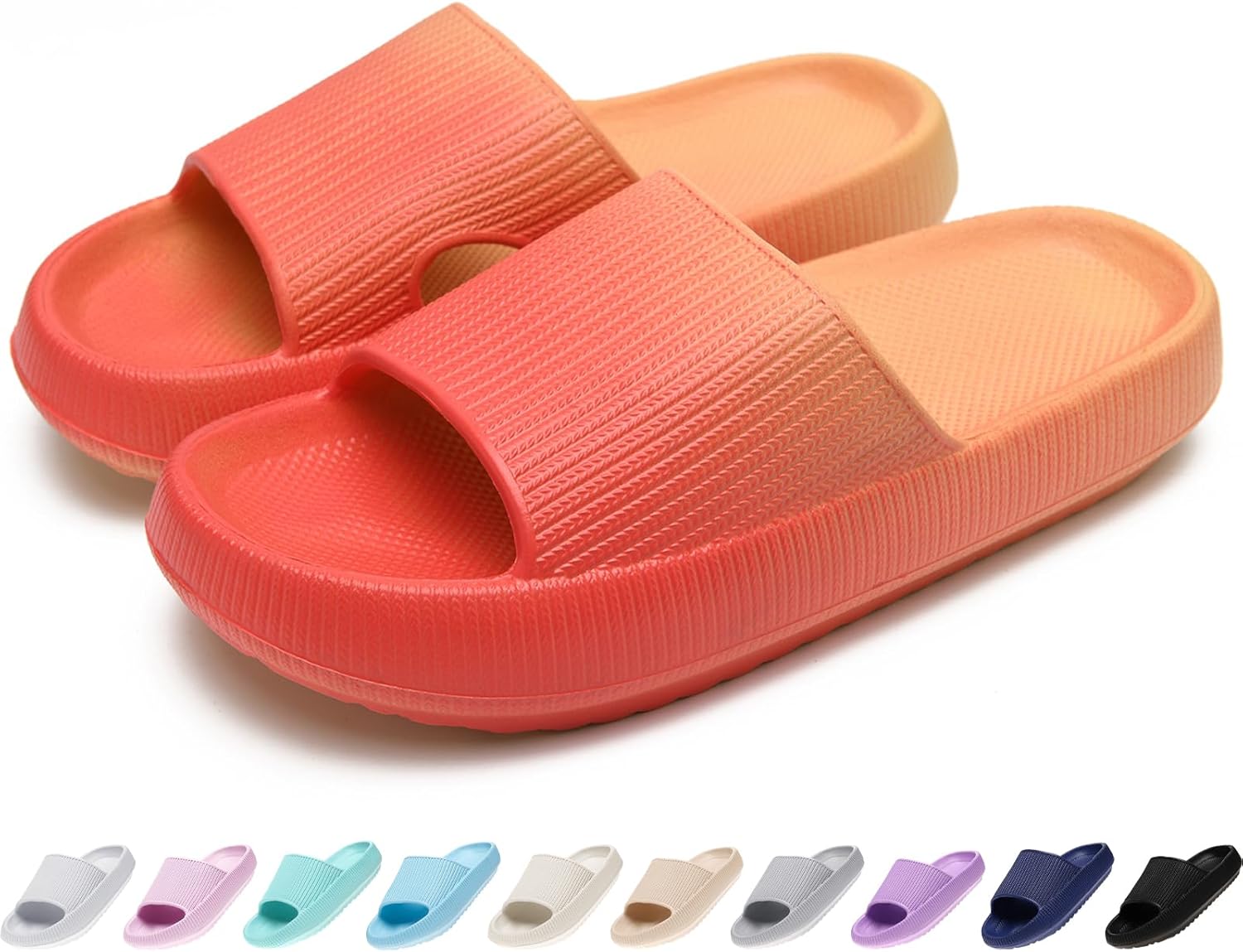 

Детские тапочки-подушечки rosyclo Cloud Slides, нескользящие, с открытым носком, мягкие, удобные, с толстой подошвой, для дома и улицы, Sunset