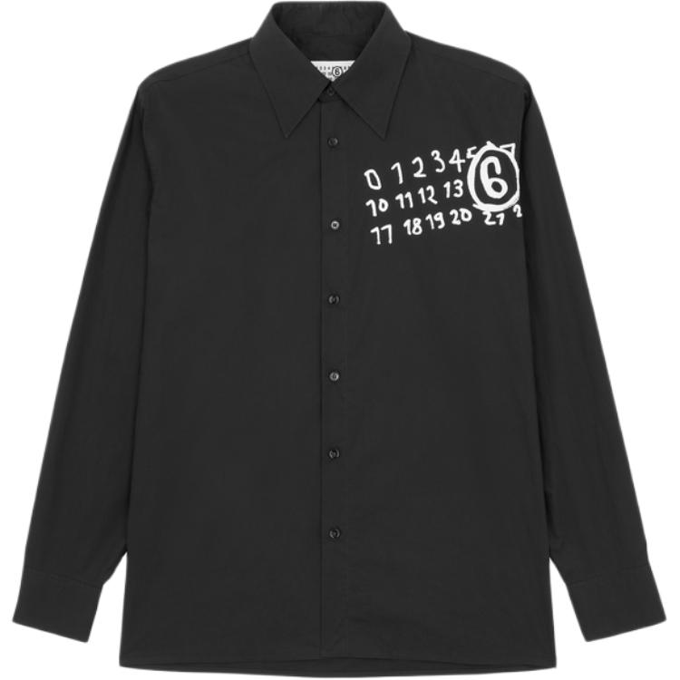 

Рубашка из поплина с логотипом MM6 Maison Margiela, черный