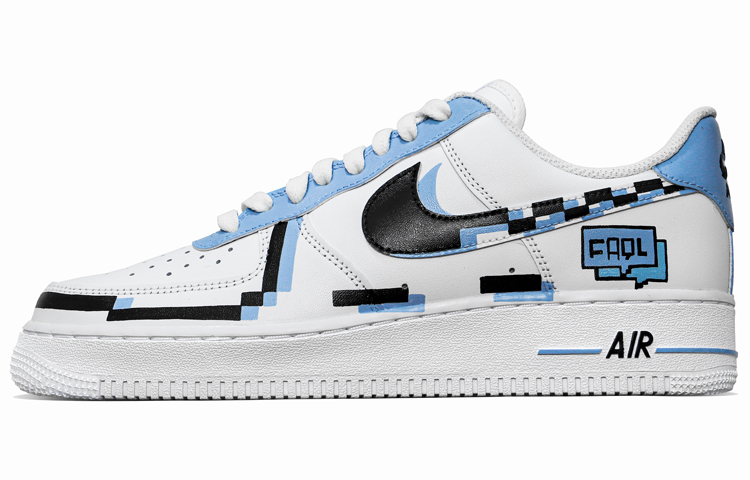 

Кроссовки Nike Air Force 1 Skateboard Shoes Men Low-Top White Black Blue