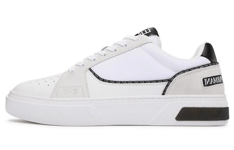 

Кроссовки EMPORIO ARMANI Skateboarding Shoes Men Low-top White Gray, белый/черный