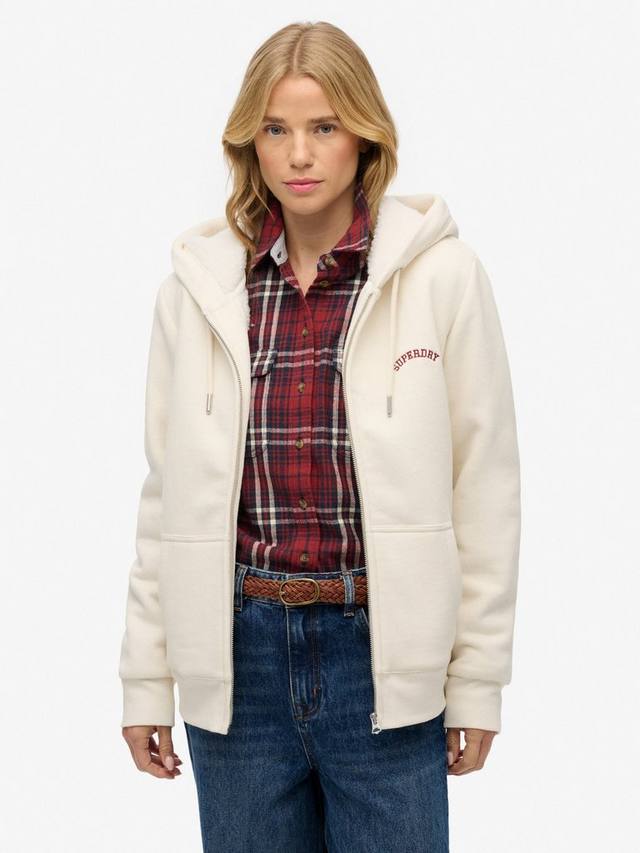 

Борг худи с молнией и подкладкой Superdry, Off White