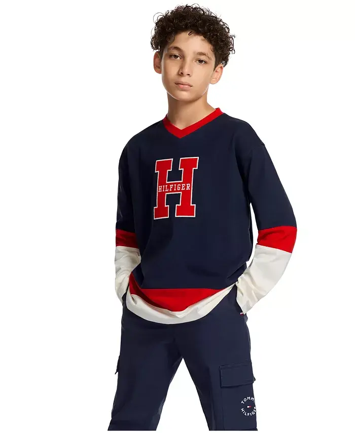 

Футболка Boys 8-20 H Team Jersey Tommy Hilfiger, синий