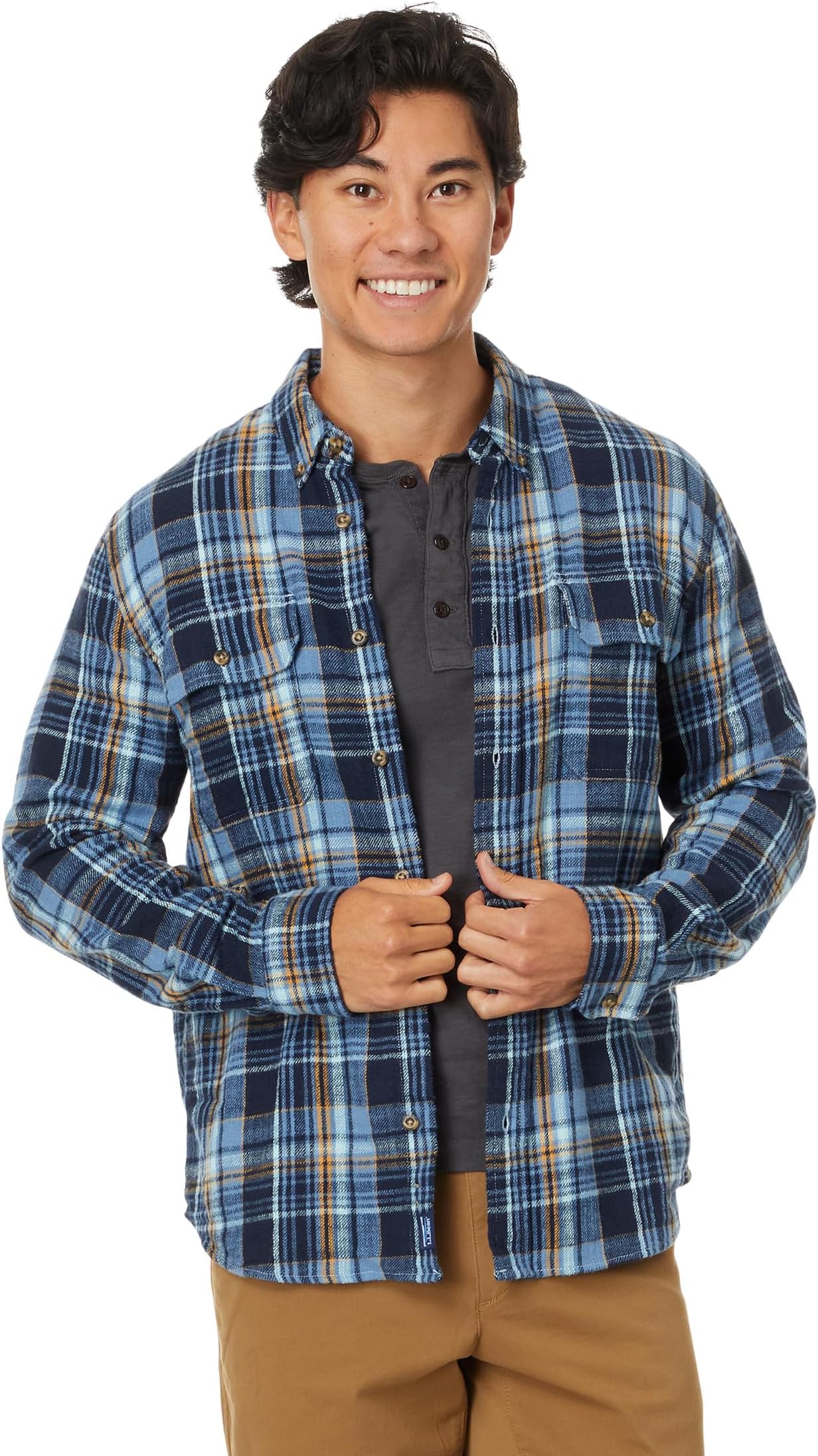 

Рубашка L.L.Bean 1912 Field Flannel Shirt Slightly Fitted Plaid, цвет Classic Navy