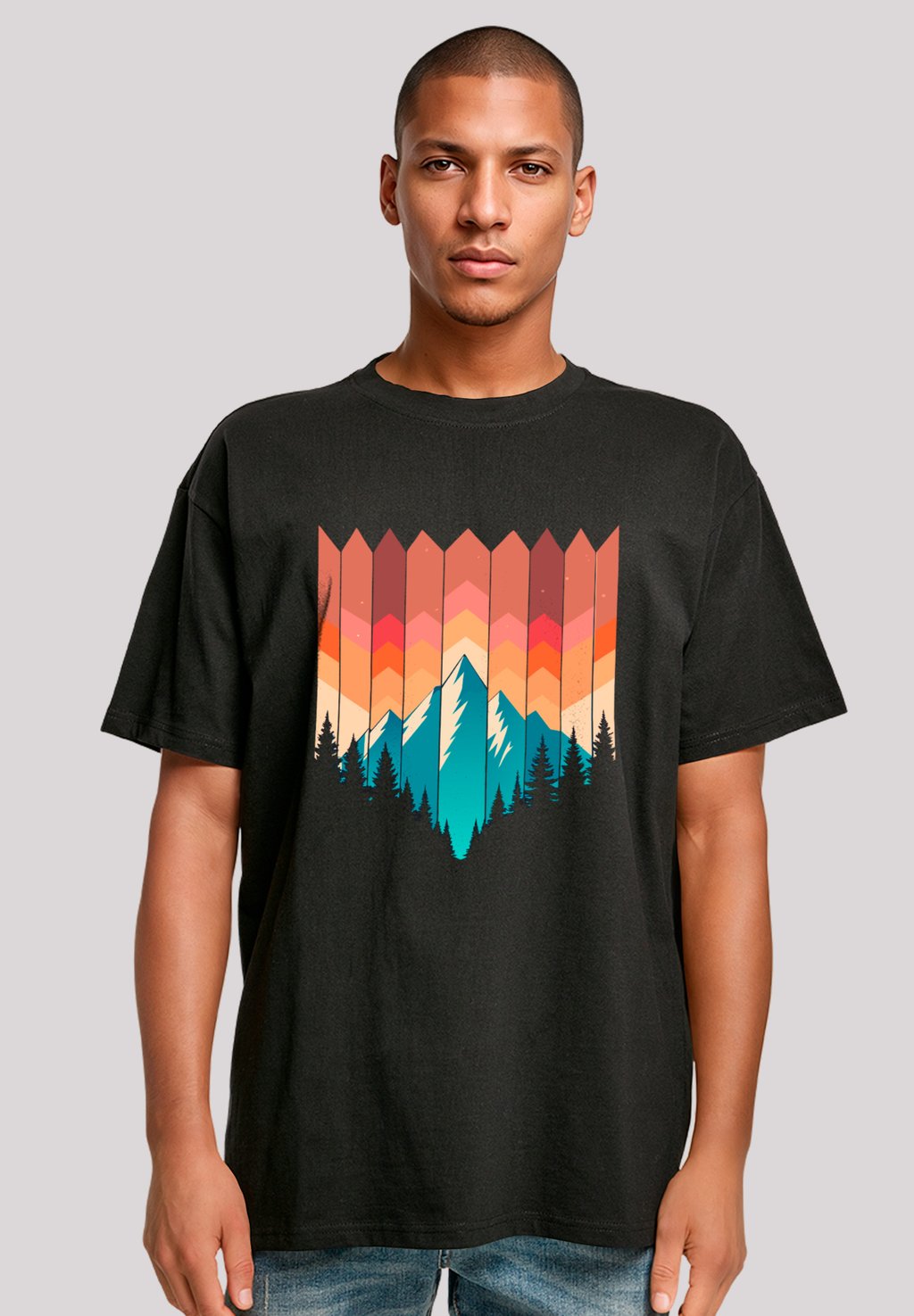

Футболка с принтом BERG SONNENUNTERGANG GEOMETRISCH F4NT4STIC, черный