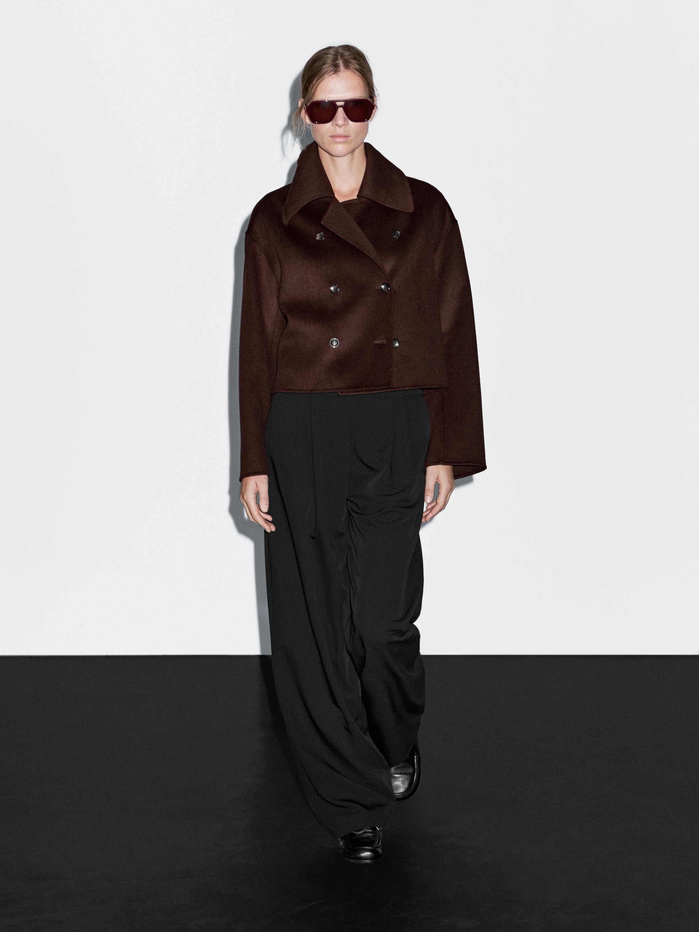 

Широкие брюки свободного кроя с вытачками Massimo Dutti, черный