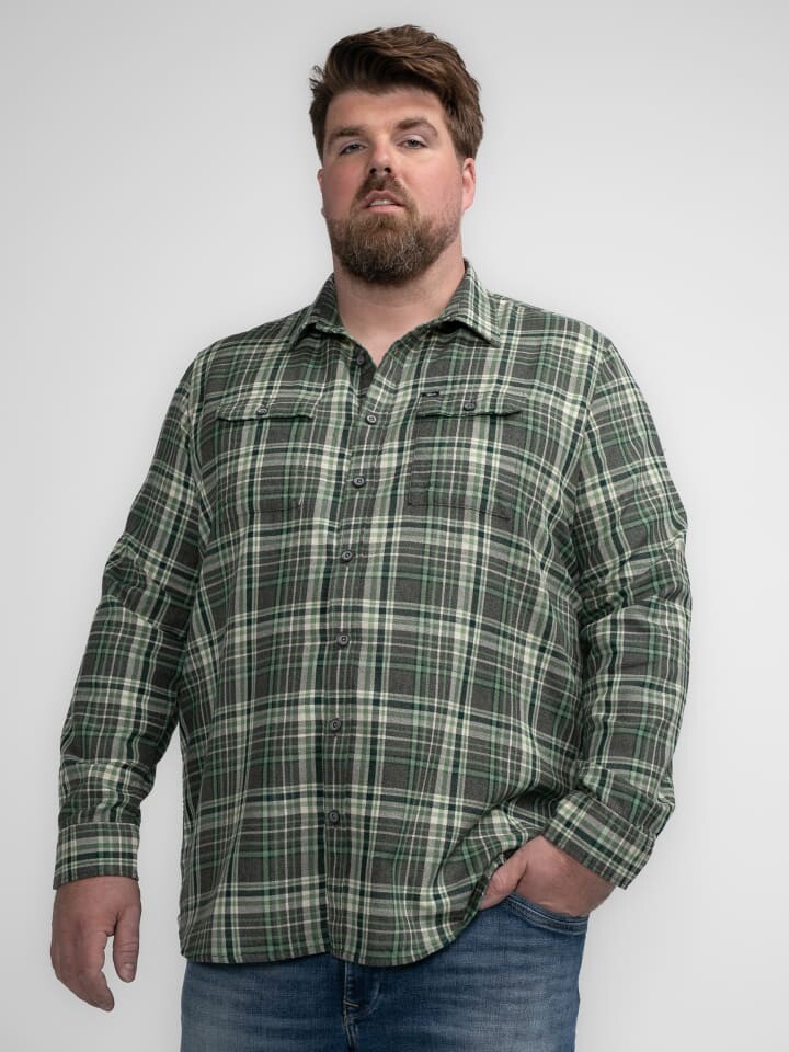 

Рубашка Petrol Industries Karierte Hemd Plus Size Bristol, зеленый