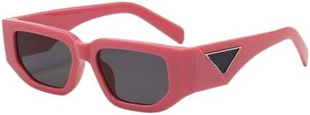 

Солнцезащитные очки в ретро-квадратной оправе для женщин, унисекс, с плоской верхней частью, винтажные, маленькие, прямоугольные, красно-серые, один размер MTZJH, One Color