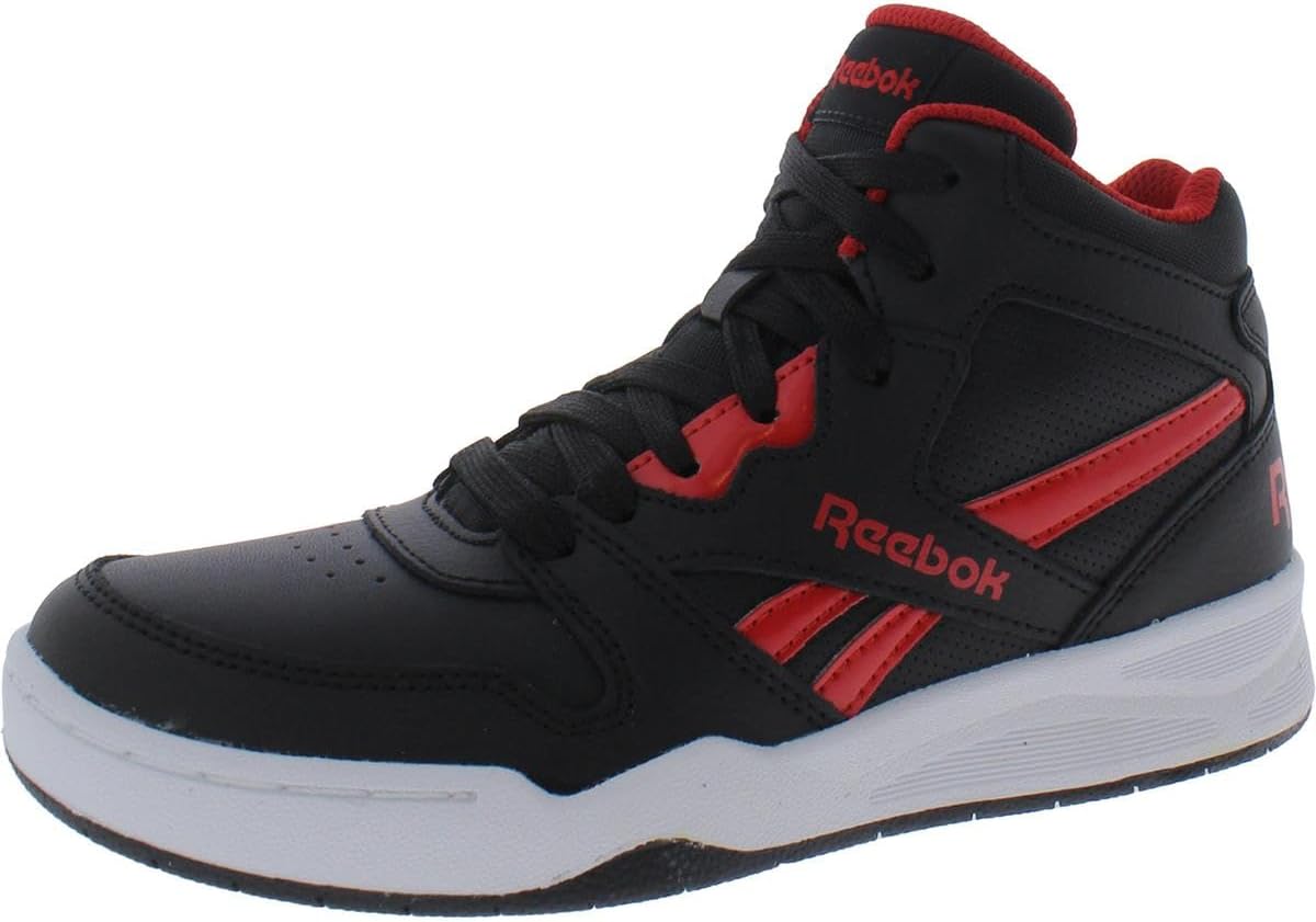 

Кроссовки Reebok BB4500 Court для мальчиков (малыши/старшие дети), белый/черный/красный