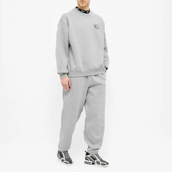 Толстовка x stussy nrg br crew флис Nike, серый — фото 3
