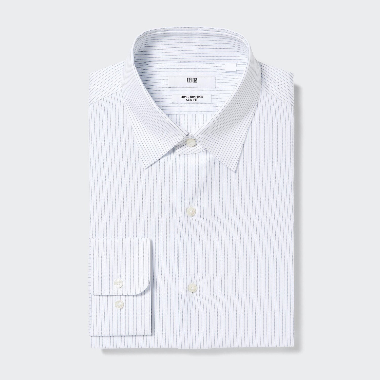 

Рубашка UNIQLO Super Non-iron в полоску, синий