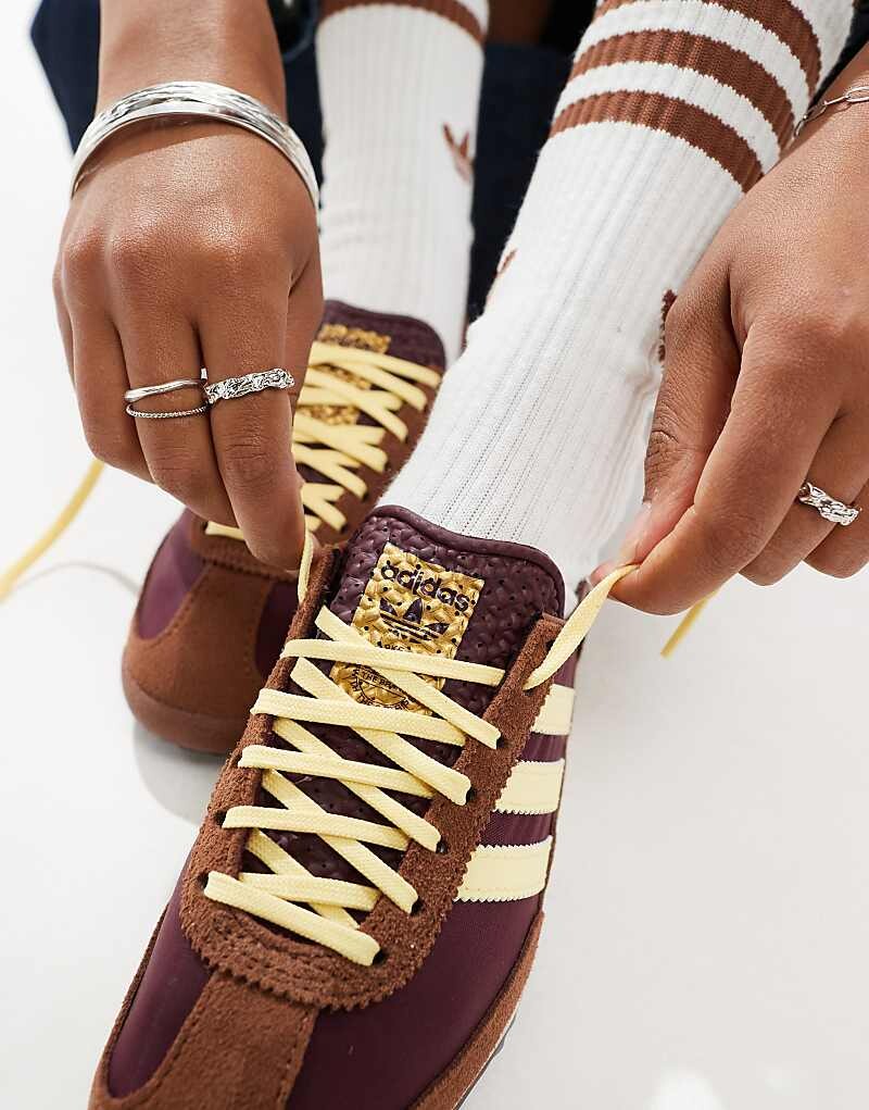 adidas Originals – SL 72 OG – Спортивная обувь коричневого и желтого цветов — фото 4