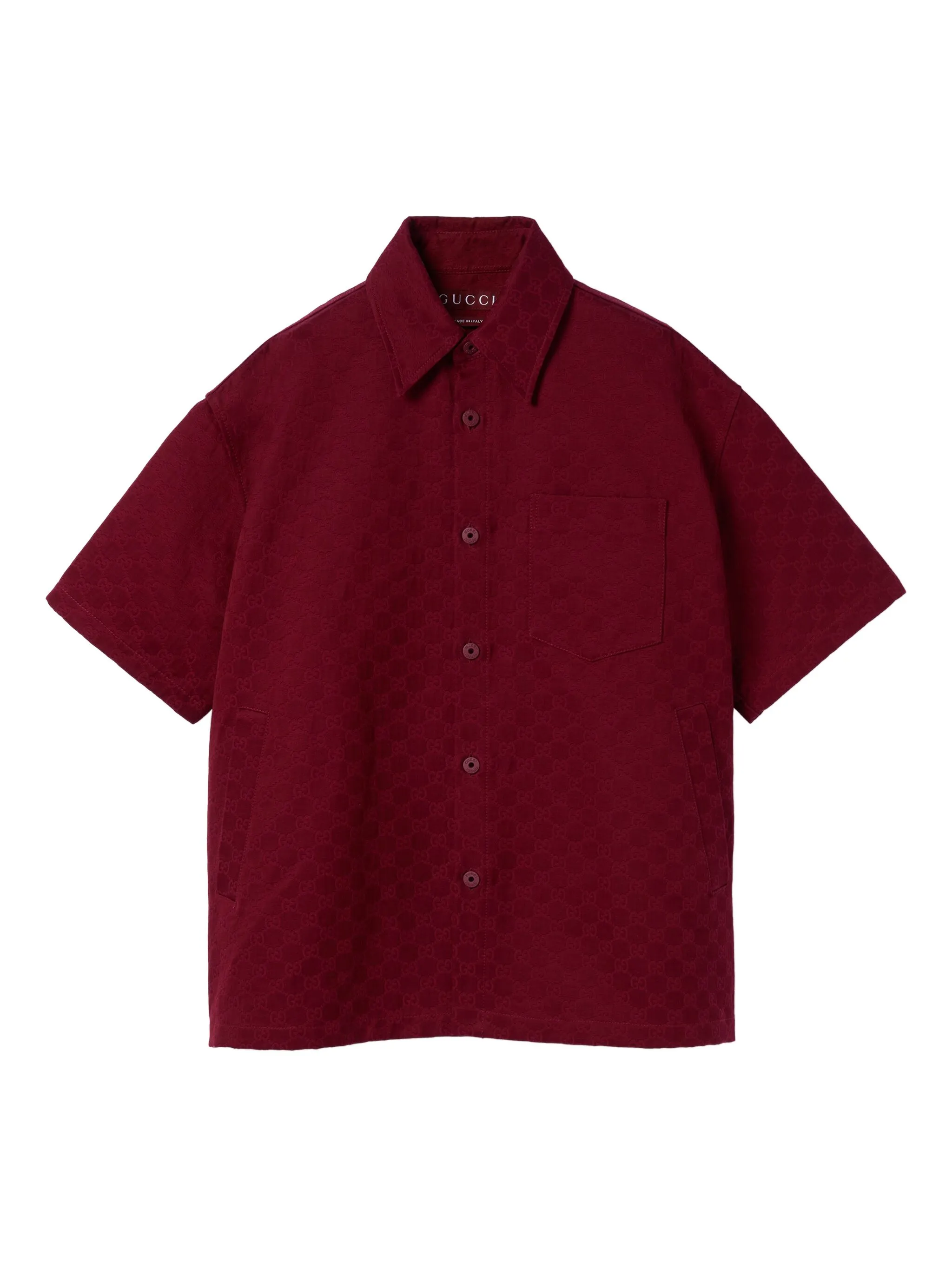 

Рубашка с короткими рукавами и монограммой Gucci, красный