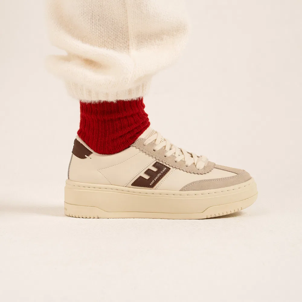 Мужские высокие кроссовки Santos Tofu/Oatmeal/Brown от Ept