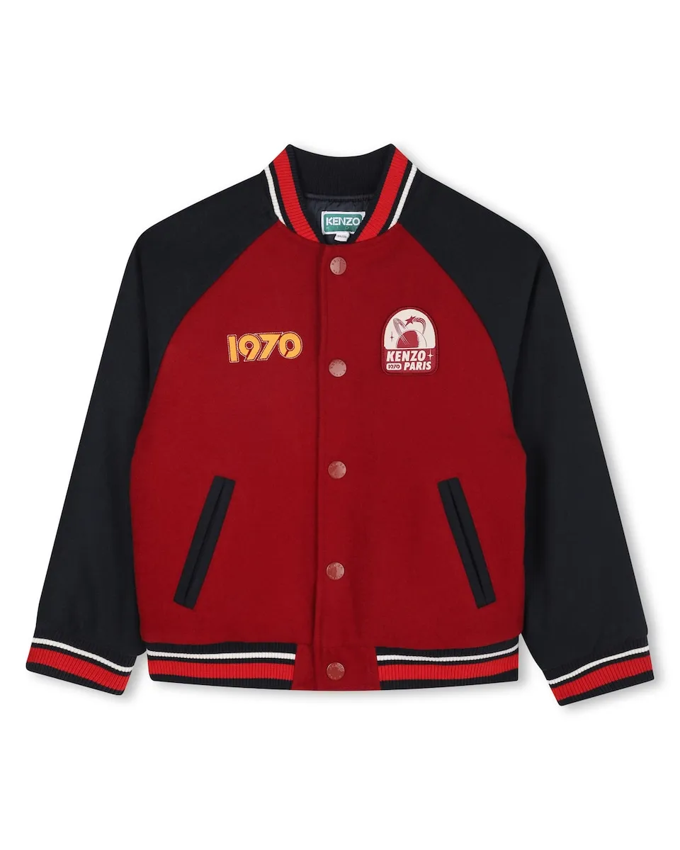 

Куртка с контрастными рукавами и резинкой на краях Kenzo Kids, мультиколор