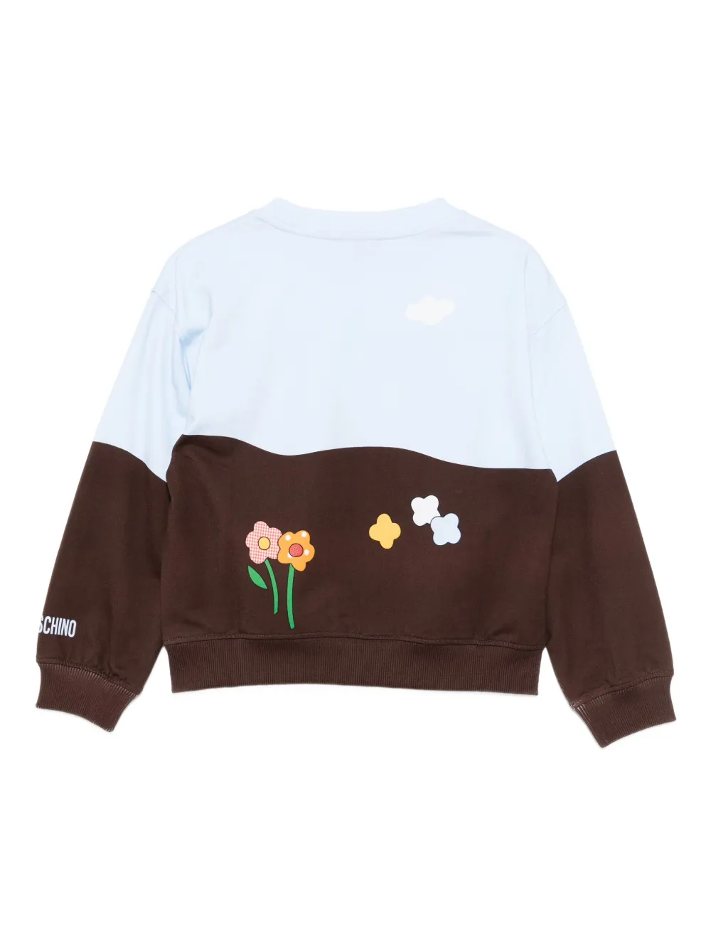 Толстовка с графичным принтом Moschino Kids, синий — фото 2