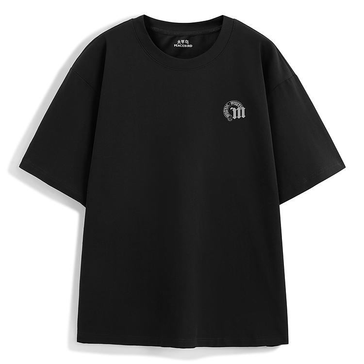 

Футболка с коротким рукавом Loose Fit Color Block Print мужская PEACEBIRD MEN, черный 1