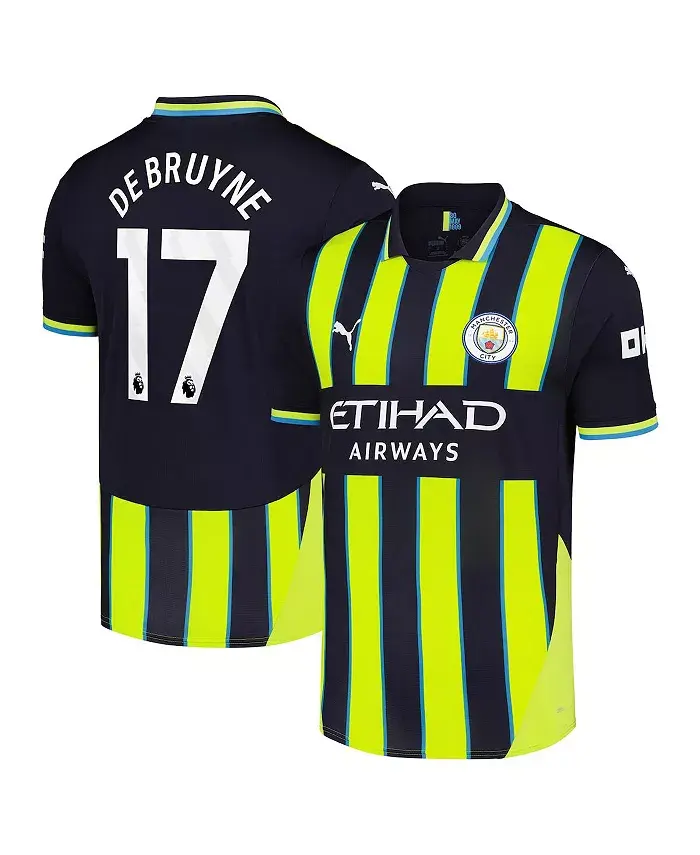 

Мужская футболка Kevin De Bruyne в синем цвете — реплика гостевой формы Manchester City 2024/25 Puma