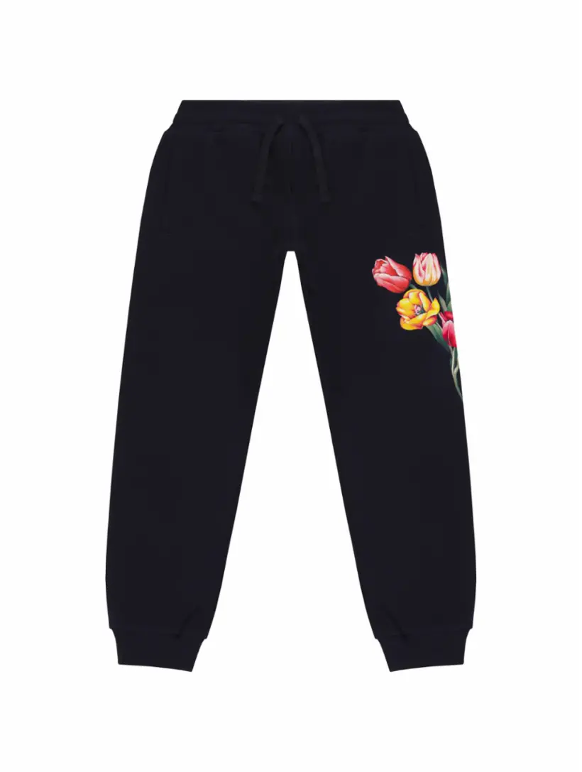

Хлопковые джоггеры с цветочным принтом Dolce&Gabbana, тёмно-синий