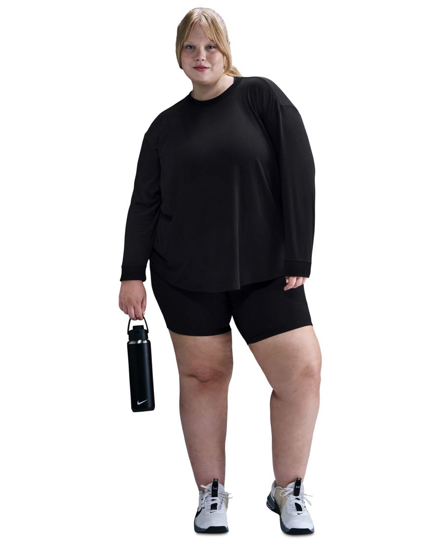 

Футболка с длинными рукавами Dri-FIT больших размеров Nike, Black, Черный, Футболка с длинными рукавами Dri-FIT больших размеров Nike, Black
