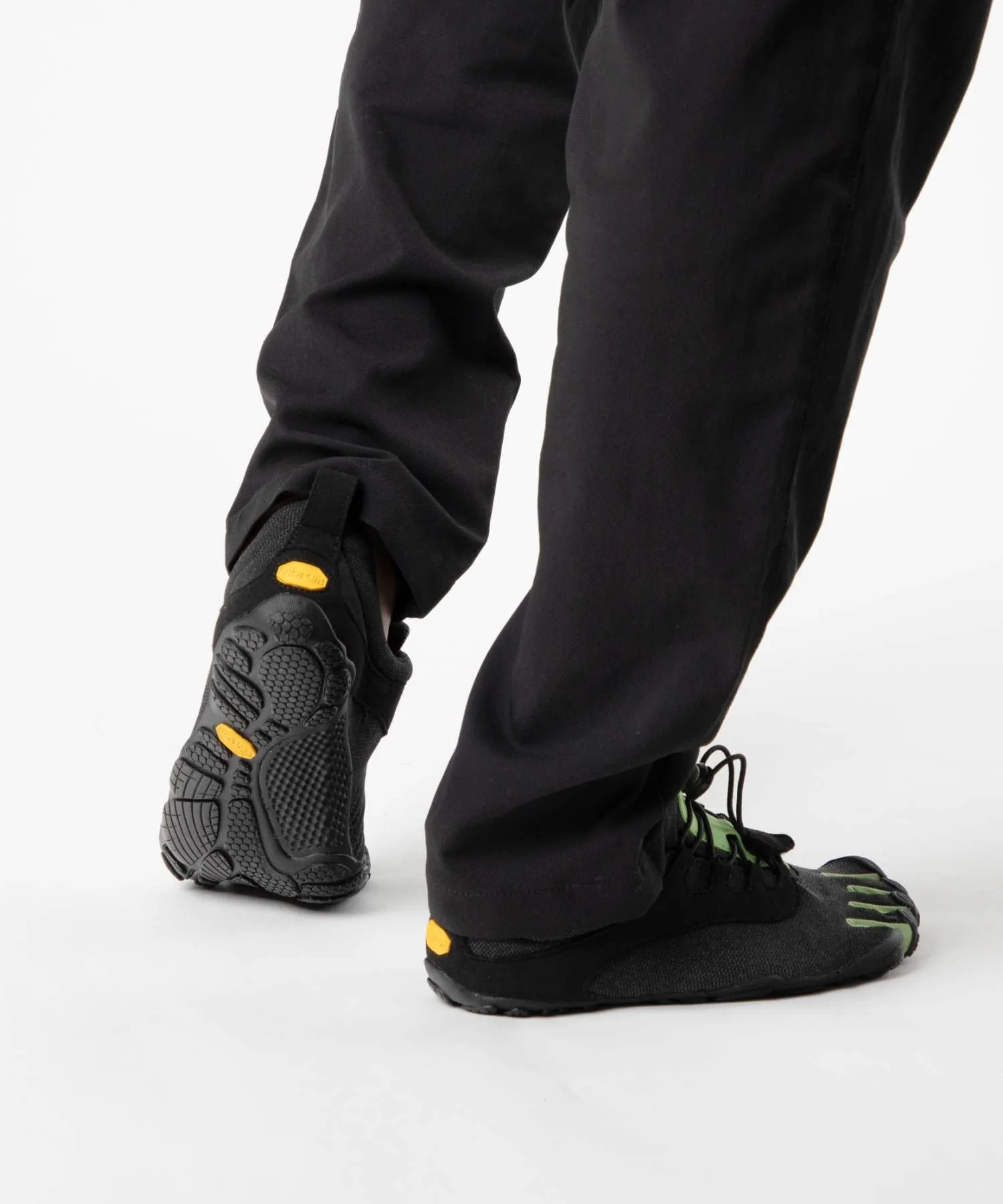 Мужские/женские кроссовки для бега V-Run RETRO VIBRAM FIVEFINGERS чёрно-зелёные — фото 4