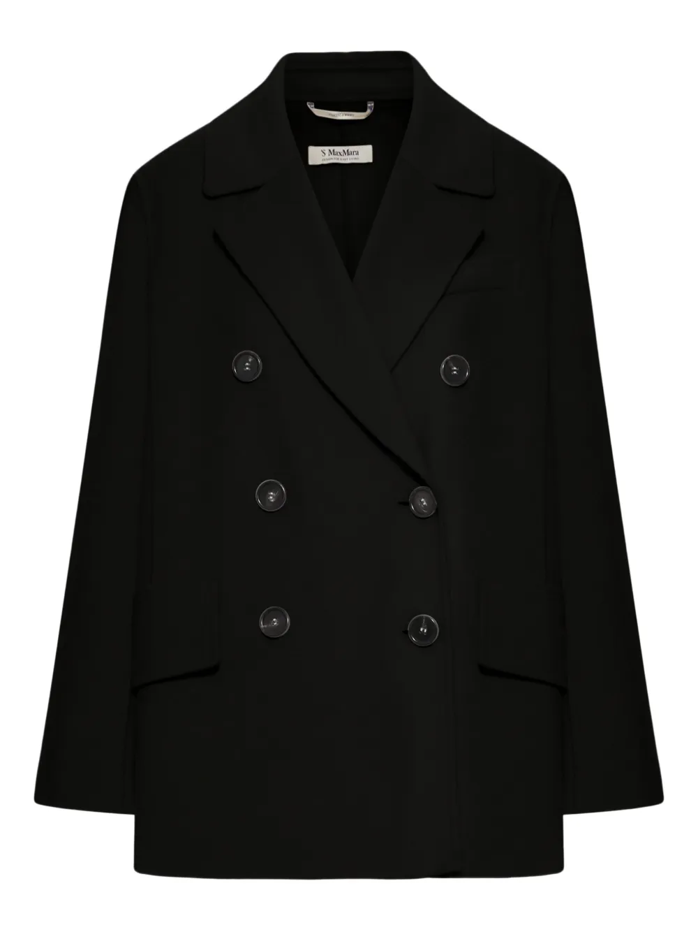 

Двубортный шерстяной пиджак 'S Max Mara, черный
