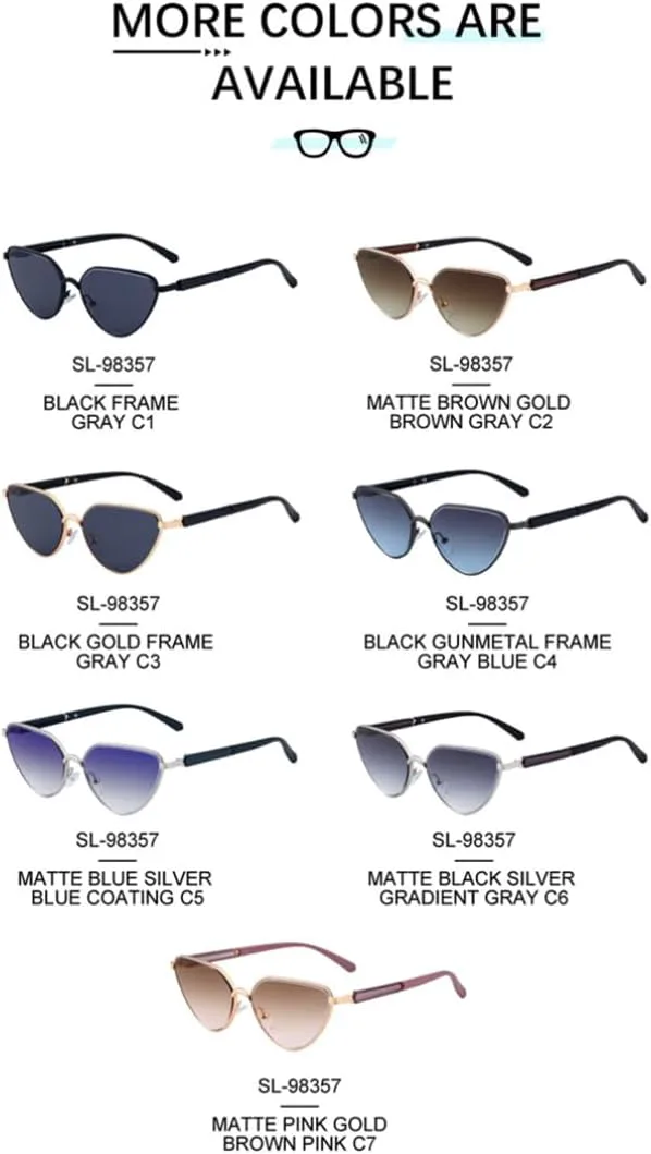 

Женские солнцезащитные очки в стиле панк «кошачий глаз» в роскошной винтажной металлической оправе с защитой от УФ-излучения UV400 TOIPASTN, C1blackgray