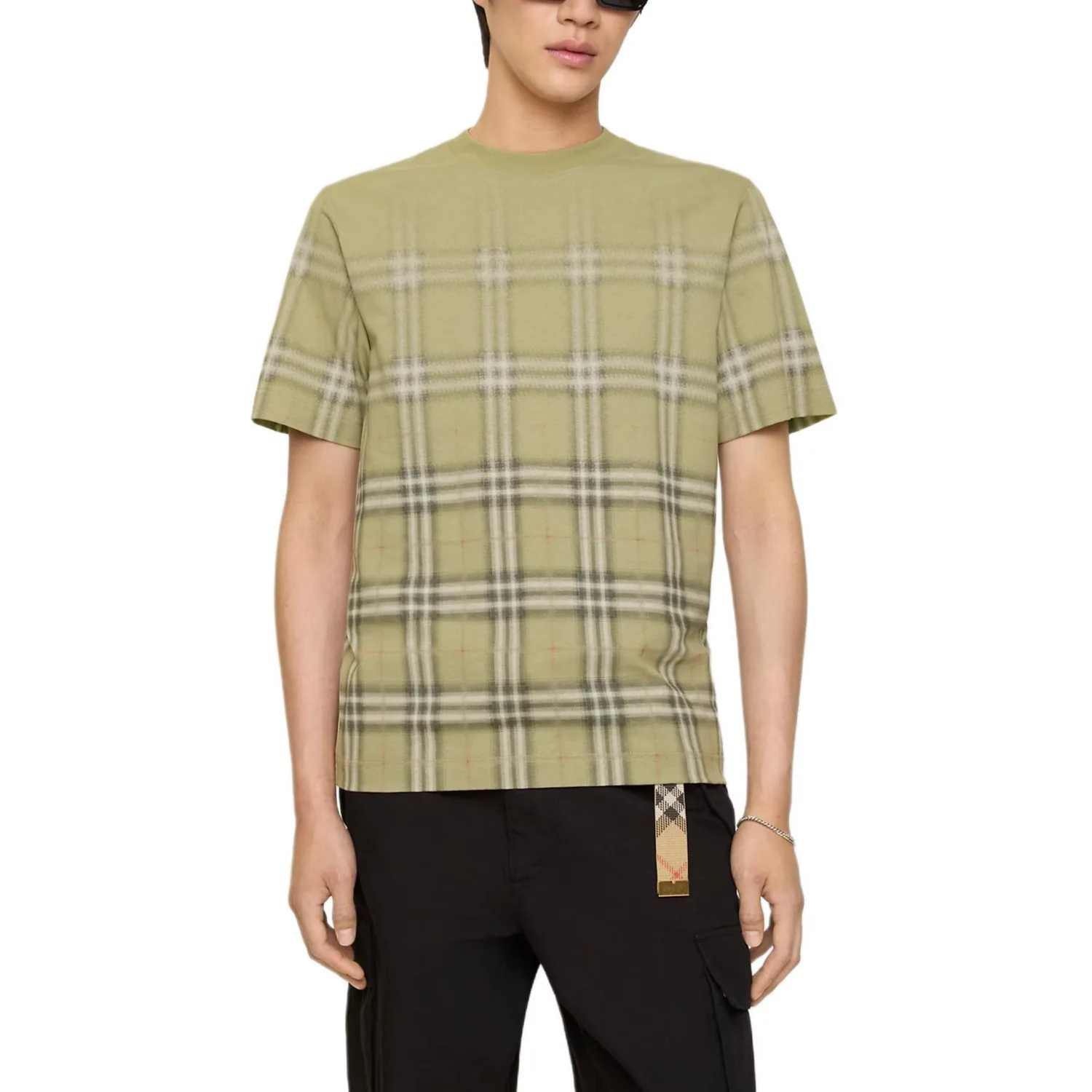 Футболка Burberry ip check, зеленый — фото 3
