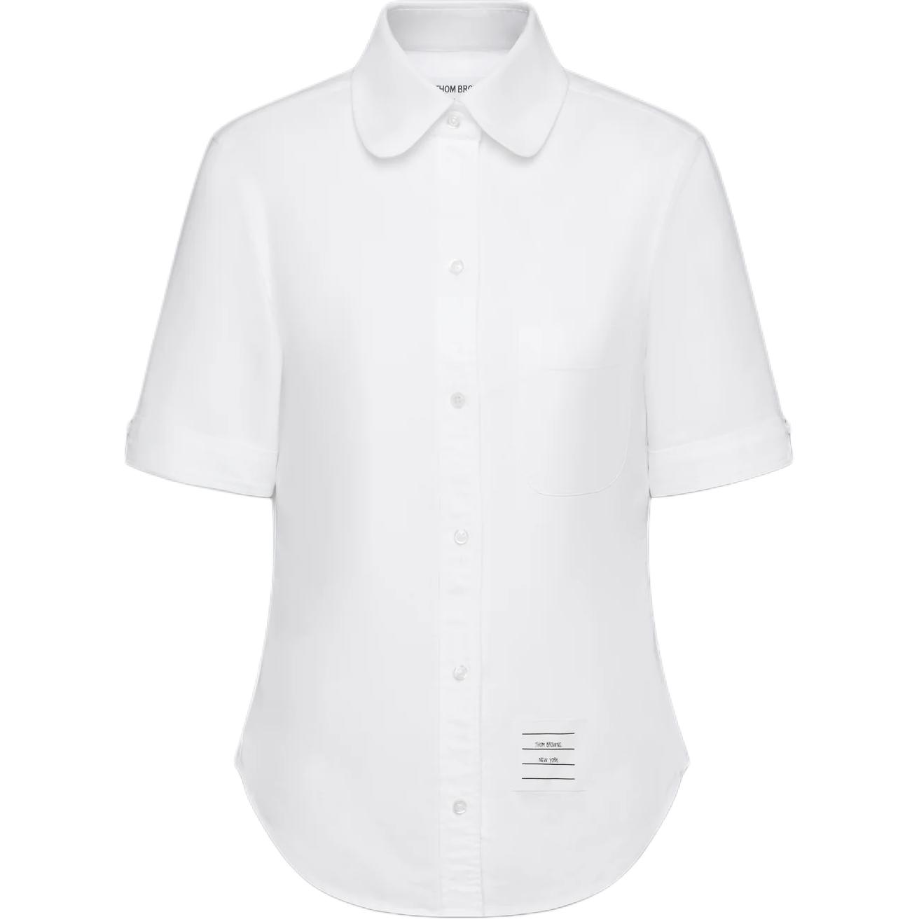 

Рубашка с коротким рукавом и круглым воротником THOM BROWNE, белый